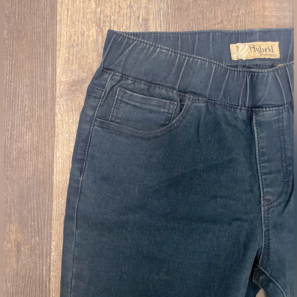 Tall Hybrid & Co Pull On High Waisted Stretch Skinny Jeans Dark Wash Medium Long